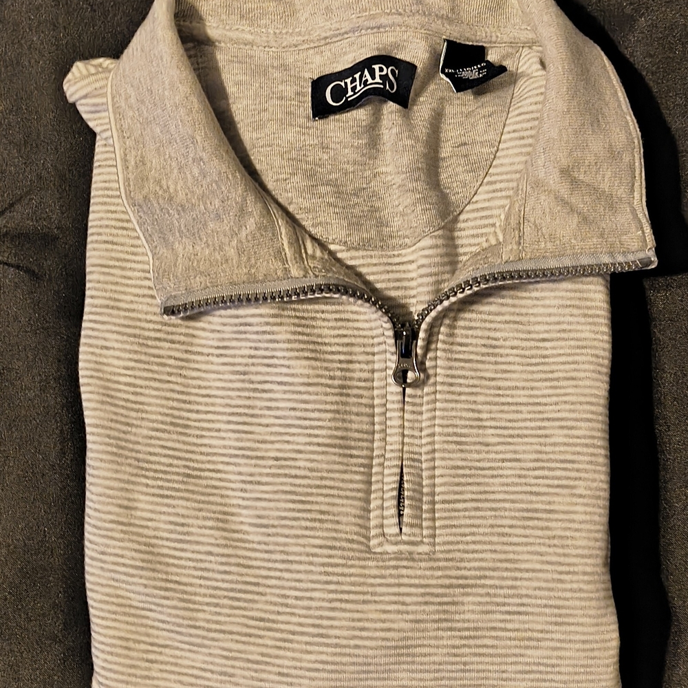 Chaps Men's Beige Zip-Up Sweater